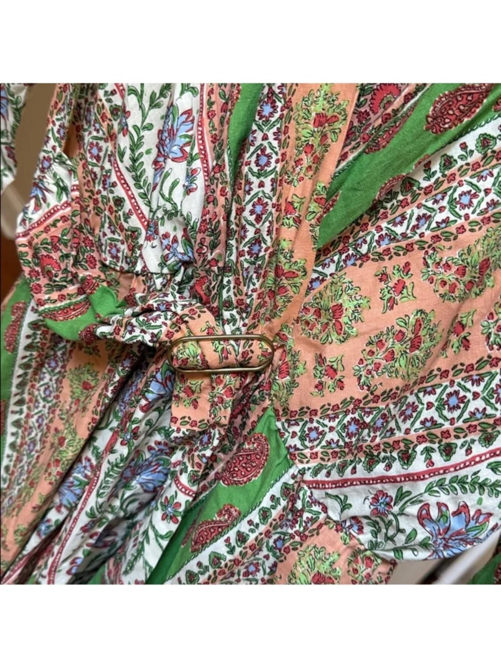 ZARA printed linen blend romper